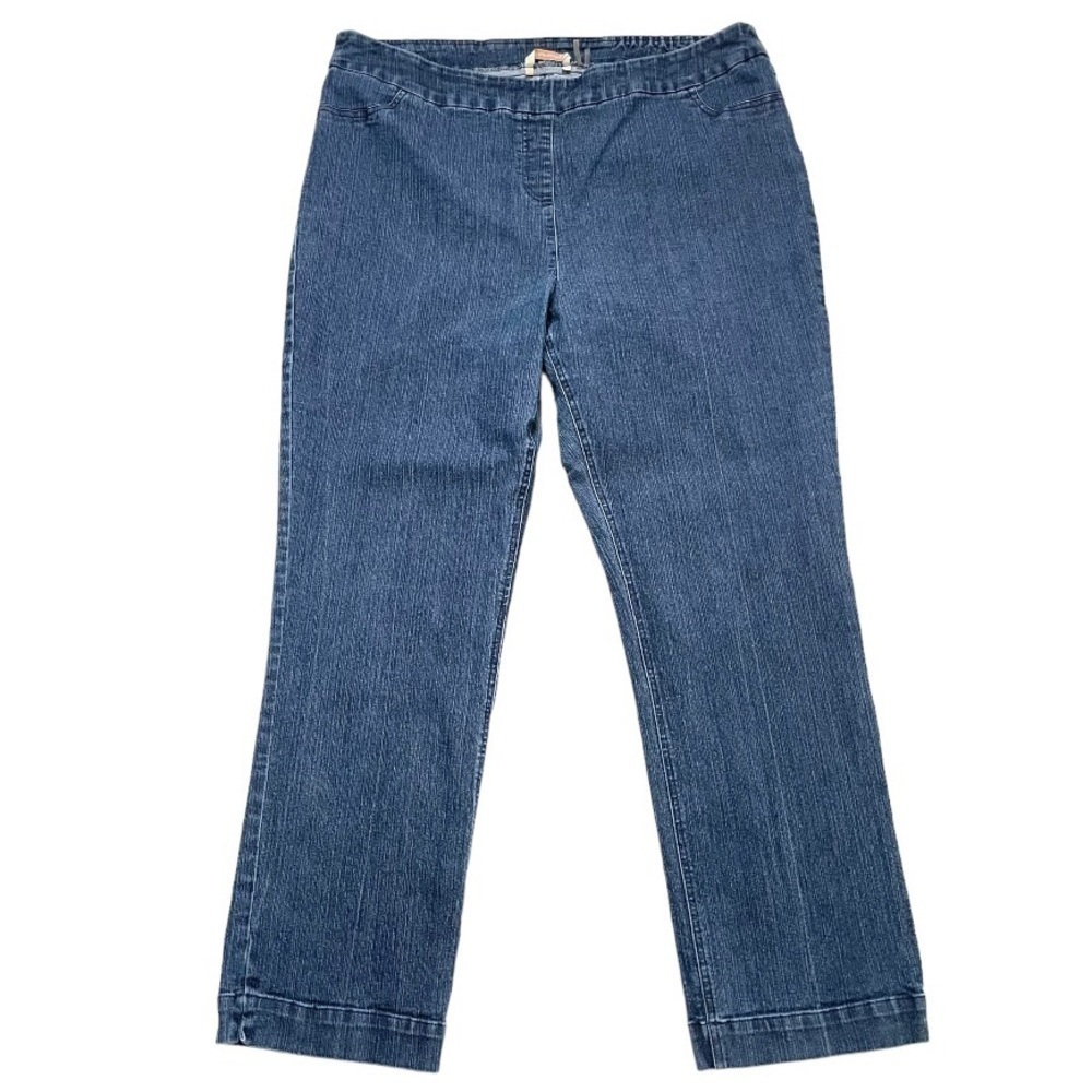 Soft Surroundings denim medium wash pull on jeans 1X